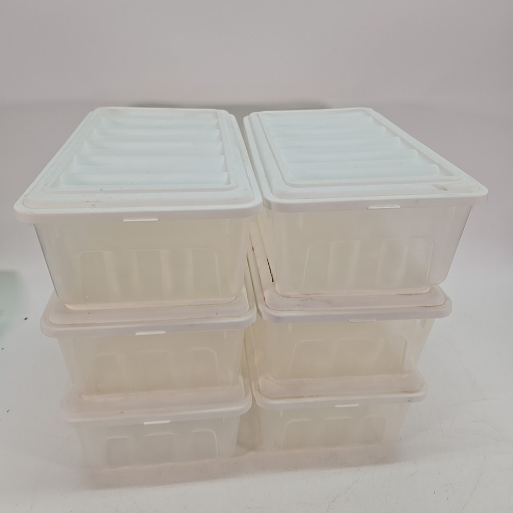 Aero Shoe Box Storage Container - 5 Quart Clear Plastic Stackable, 6 Pack